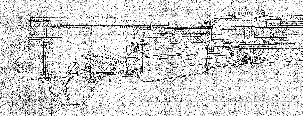 Фрагмент чертежа карабина СКС (СКС-31). Журнал Калашников